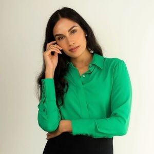 Elegant Green Button Down Shirt for Women